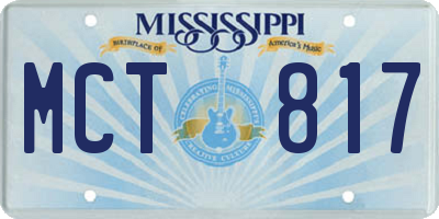 MS license plate MCT817
