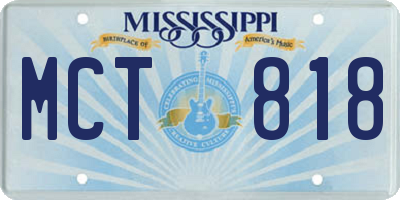MS license plate MCT818