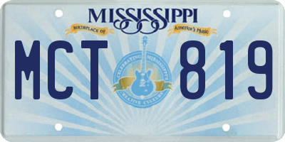 MS license plate MCT819