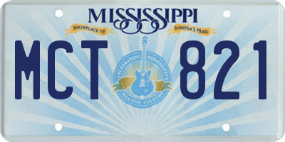 MS license plate MCT821