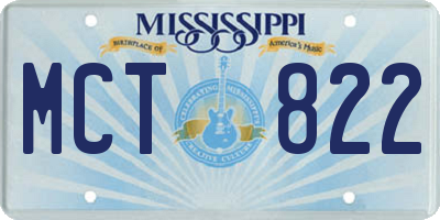 MS license plate MCT822