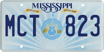 MS license plate MCT823