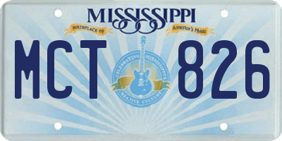 MS license plate MCT826