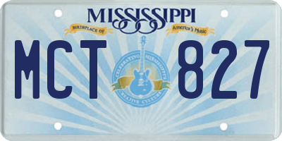 MS license plate MCT827