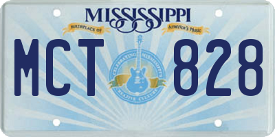 MS license plate MCT828