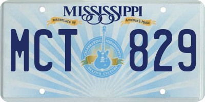 MS license plate MCT829