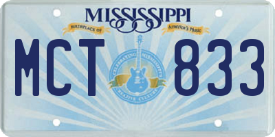MS license plate MCT833