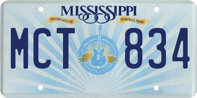 MS license plate MCT834