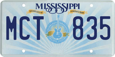 MS license plate MCT835