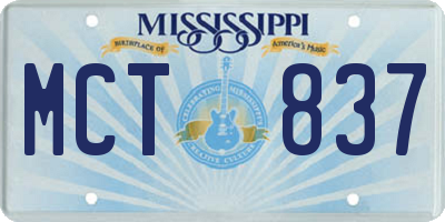 MS license plate MCT837