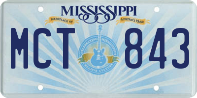 MS license plate MCT843
