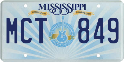 MS license plate MCT849