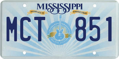 MS license plate MCT851