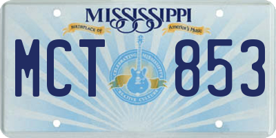 MS license plate MCT853