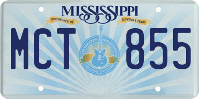 MS license plate MCT855