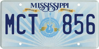 MS license plate MCT856