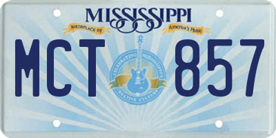 MS license plate MCT857