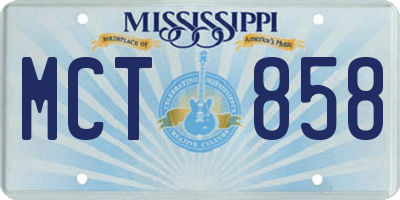 MS license plate MCT858