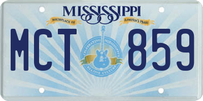 MS license plate MCT859