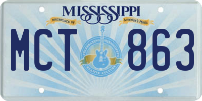 MS license plate MCT863