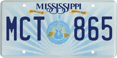 MS license plate MCT865