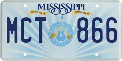 MS license plate MCT866