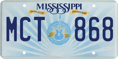 MS license plate MCT868