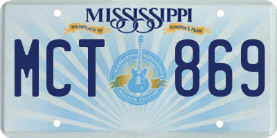 MS license plate MCT869