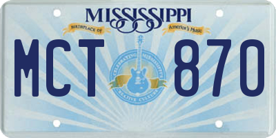 MS license plate MCT870