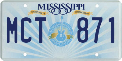 MS license plate MCT871