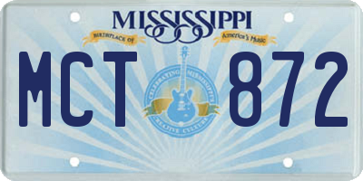 MS license plate MCT872