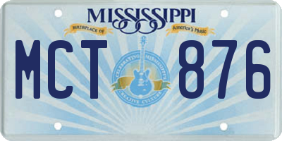 MS license plate MCT876