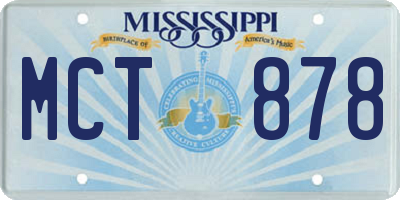 MS license plate MCT878