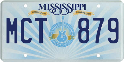 MS license plate MCT879