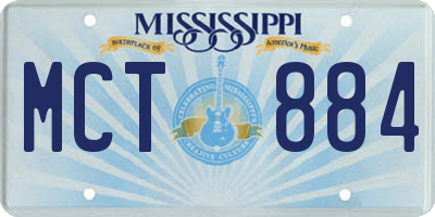 MS license plate MCT884