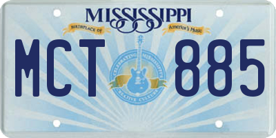 MS license plate MCT885