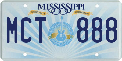 MS license plate MCT888