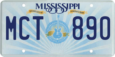 MS license plate MCT890