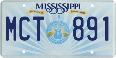 MS license plate MCT891