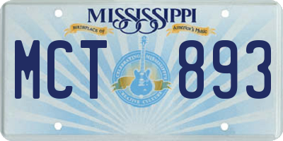 MS license plate MCT893