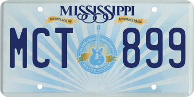 MS license plate MCT899