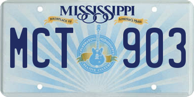 MS license plate MCT903