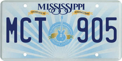 MS license plate MCT905