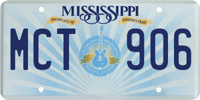 MS license plate MCT906
