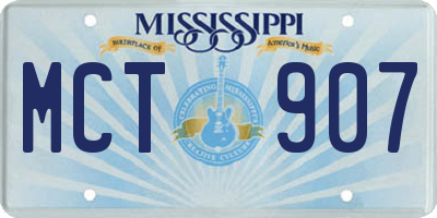MS license plate MCT907