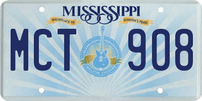 MS license plate MCT908