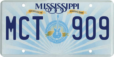 MS license plate MCT909
