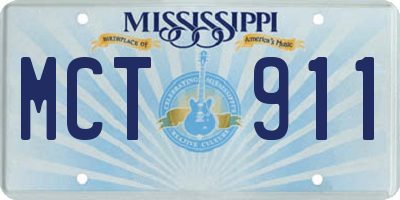 MS license plate MCT911