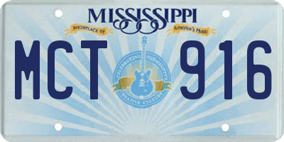 MS license plate MCT916