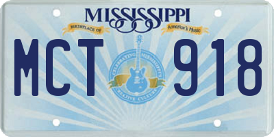 MS license plate MCT918